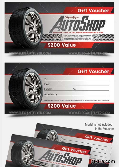 Auto Shop V1 Premium Gift Certificate PSD Template