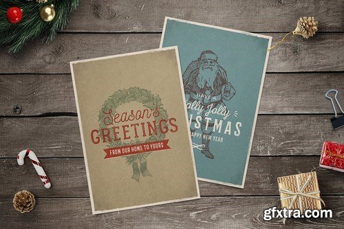 4 Vintage Christmas Cards