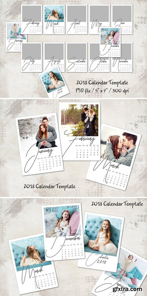 CM - 2018 Calendar Template 5x7 Personal 2056716