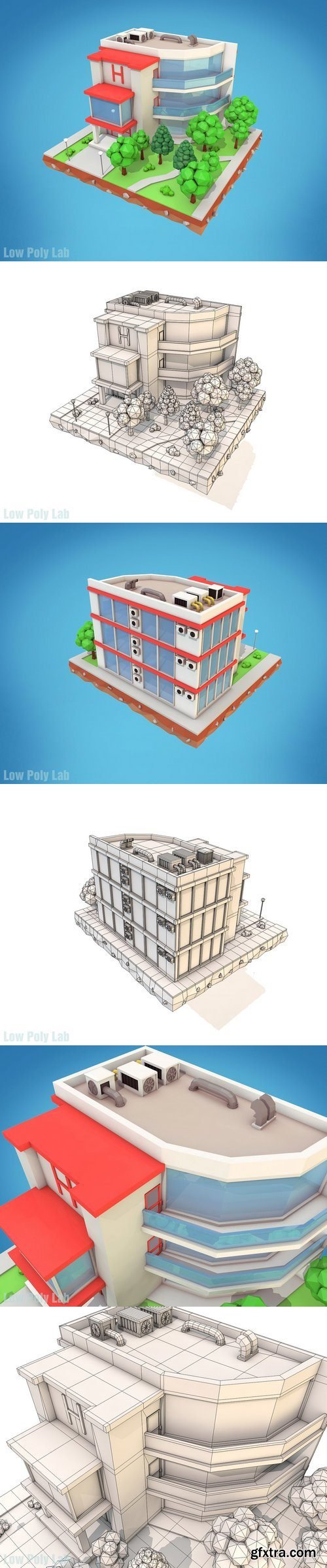 CM - Cartoon Hotel Low Poly 3D Model 1432251