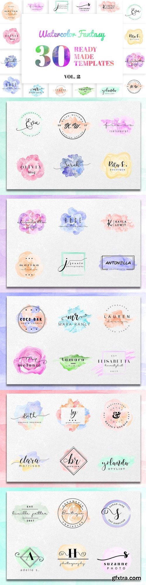 CM - Watercolor Fantasy Logo Kit Vol. 2 1405790