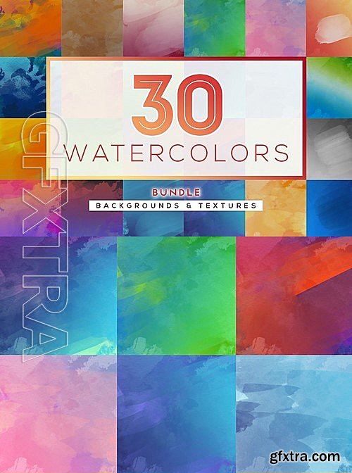 CM - BUNDLE 30 Watercolor Textures 2090416