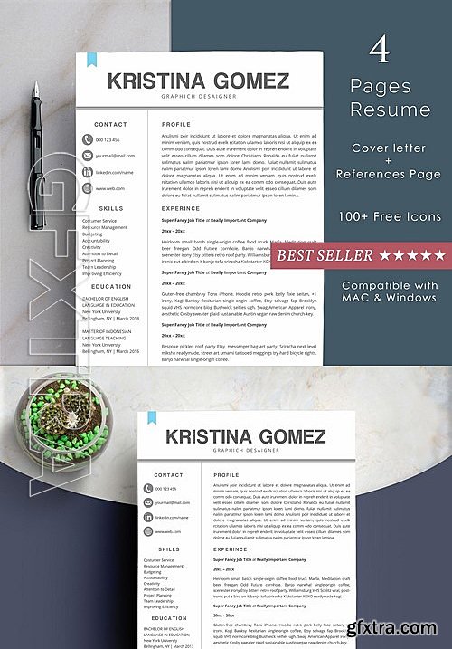 CM - Resume Template 2 Pages Cool 2090600