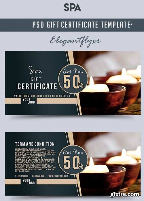 Spa V2 Gift Certificate PSD Template