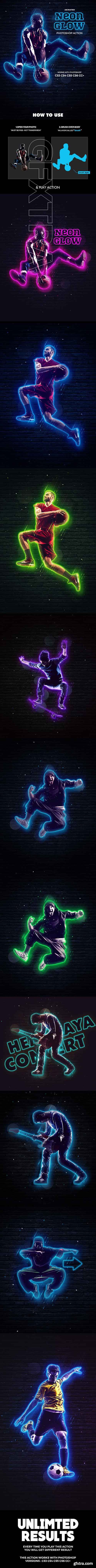 GraphicRiver - Neon Glow Photoshop Action - Animated 21048909