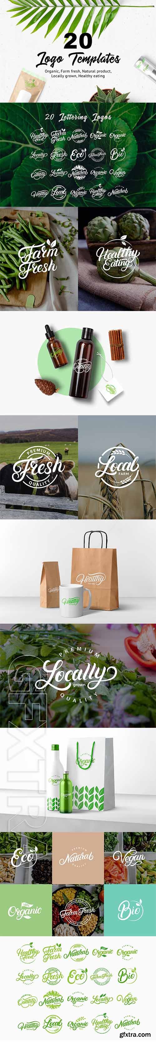 CreativeMarket - 20 Organic and Natural Logos 2083879