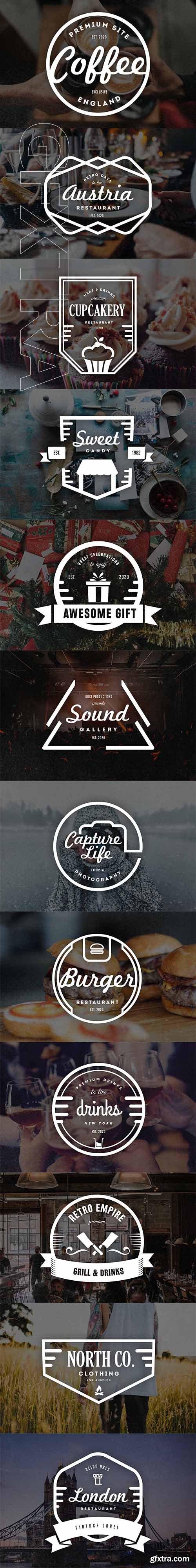 CreativeMarket - 12 Vintage Logos & Badges V2 2082920