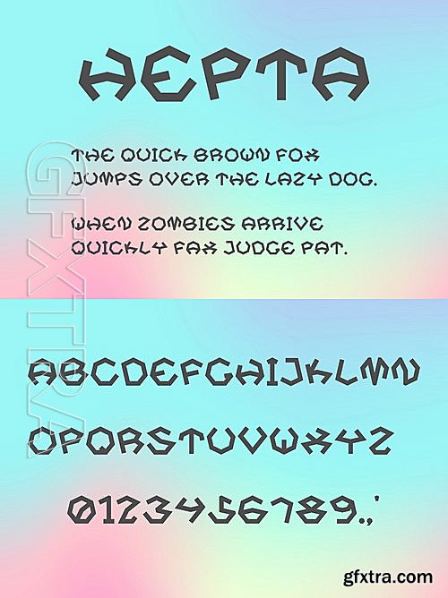 CM - Hepta Typeface A Heptagonal Font 2089182