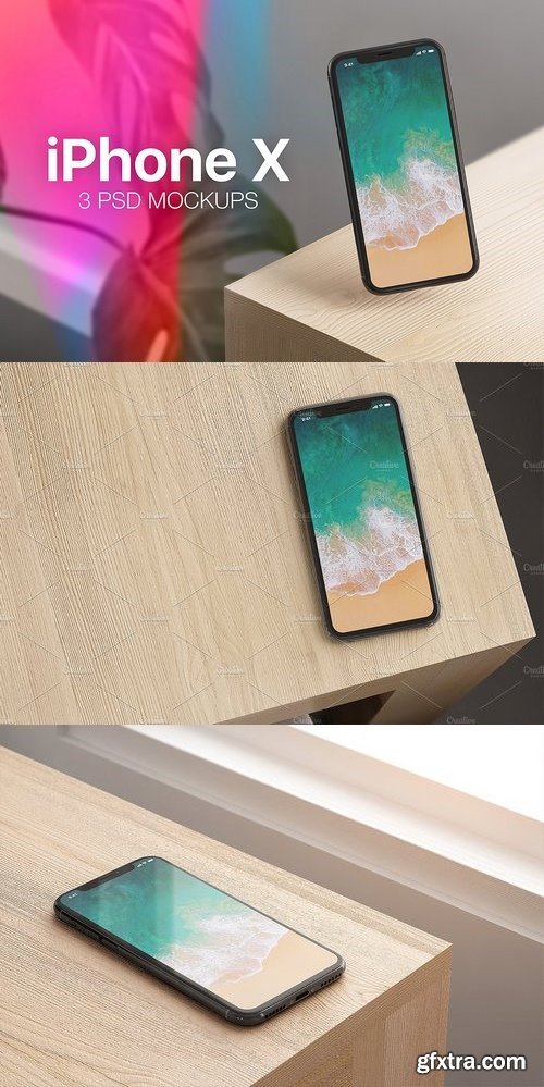 CM - iPhone X. 3 PSD mockups 1843815