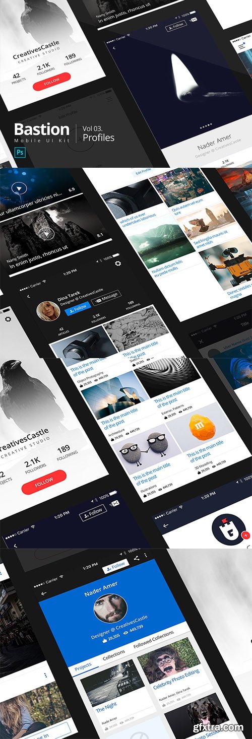 03 Profiles | Bastion Mobile UI Kit - CM 1974827
