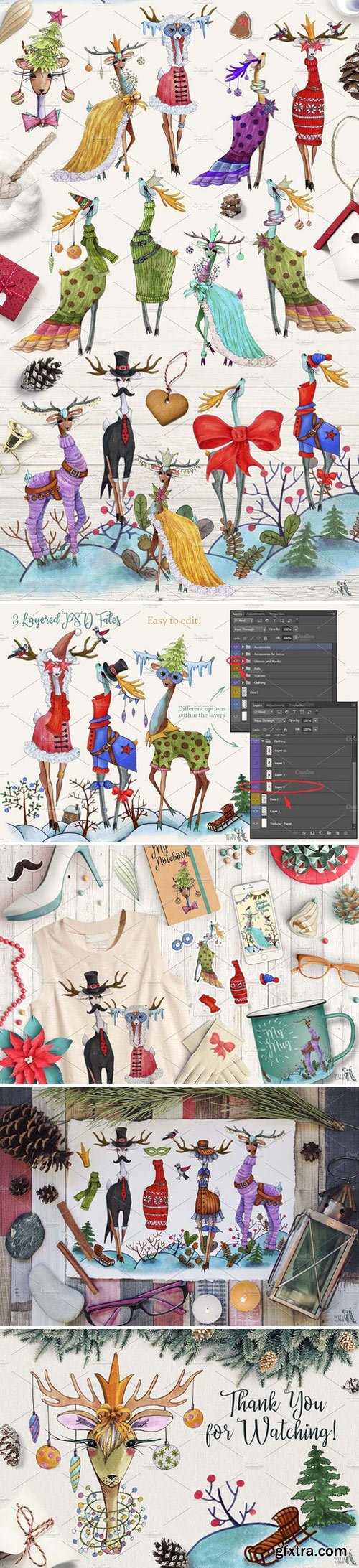 CM - Fashion Christmas Deers Creator 2058068