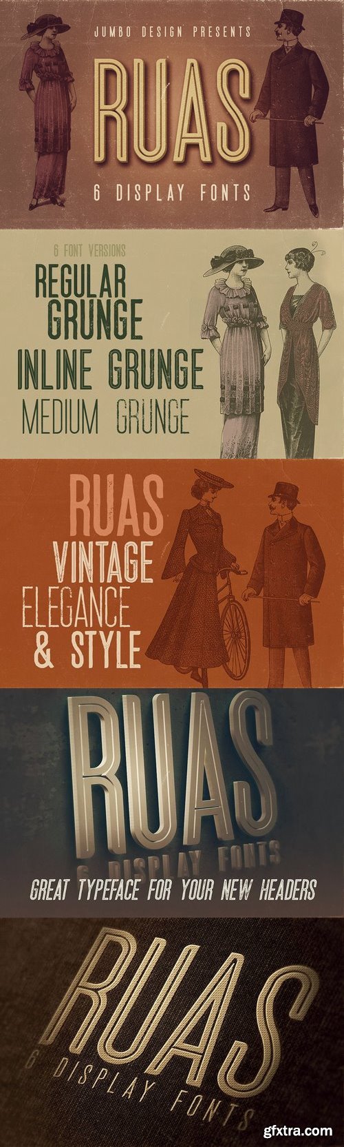 CM - Ruas - Vintage Style Font 1387584