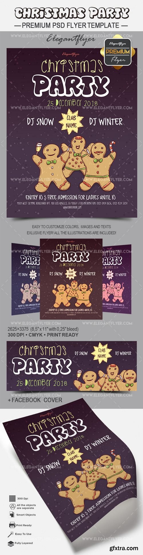 Christmas Party – Flyer PSD Template + Facebook Cover