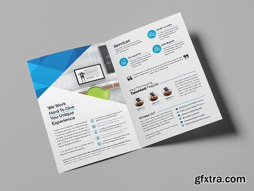 CreativeMarket Clean Bi-Fold Brochure 2045050