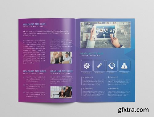 CreativeMarket Abstract Bi-fold Brochure 2044325