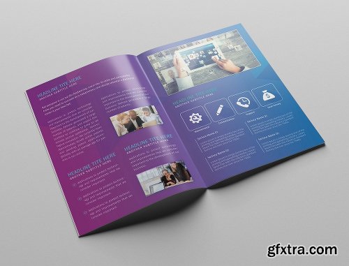 CreativeMarket Abstract Bi-fold Brochure 2044325