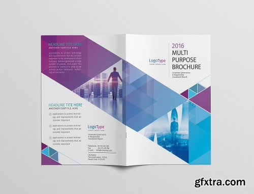 CreativeMarket Abstract Bi-fold Brochure 2044325