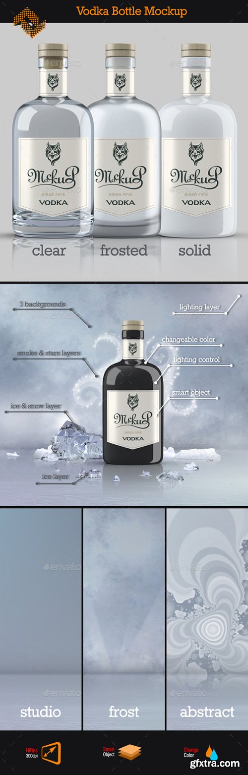 Graphicriver Vodka Bottle Mockup 11004376