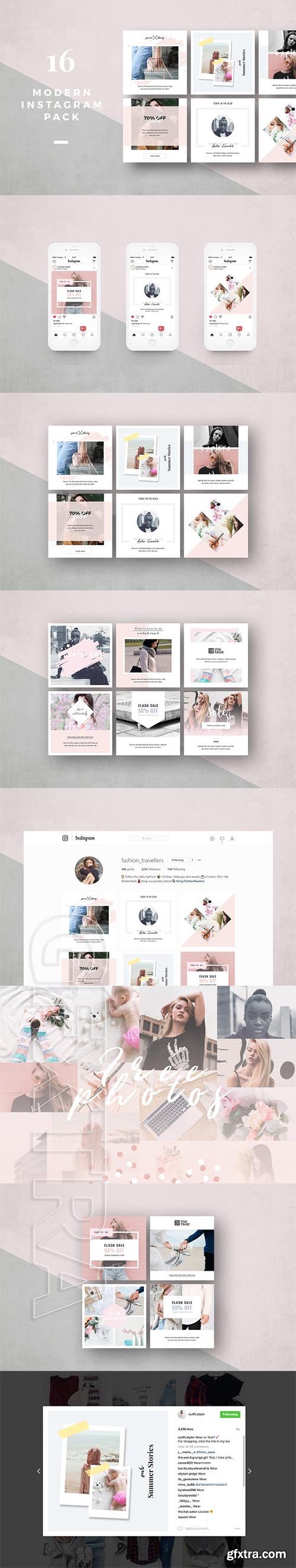 CreativeMarket - Modern Instagram Pack + Photos 2110555