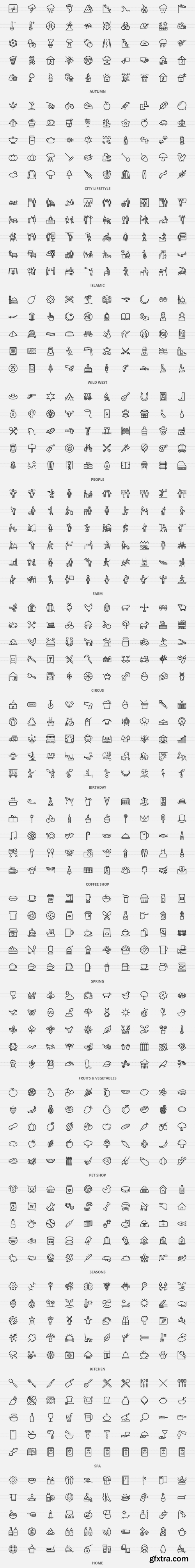 CM - 2490 Nature & Lifestyle Line Icons 2037530