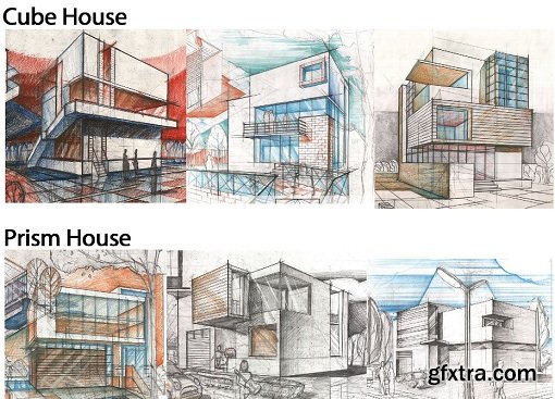 Cube and Prism Building Sketch (Architectural Composition 101)