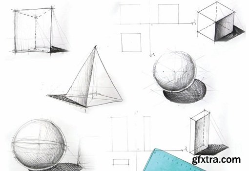 Simple Volumes Projection, Axonometrics And Sketches (Architectural Composition 101)