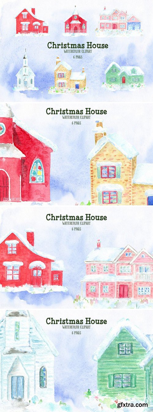 CM - Watercolor Christmas House 2058446