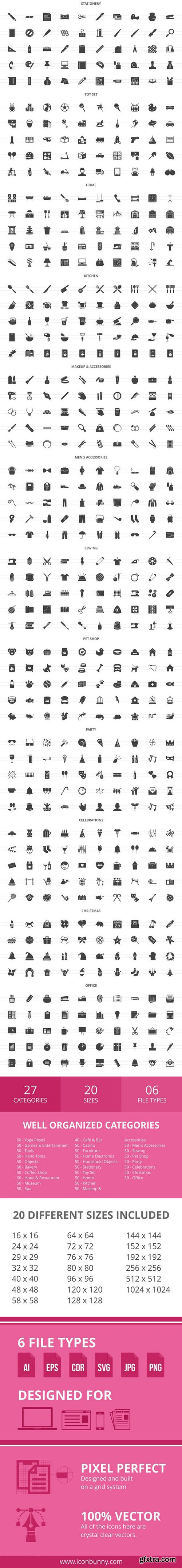 CM - 1340 Indoors Glyph Icons 2041151