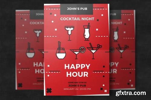 Pub Happy Hour Flyer Template