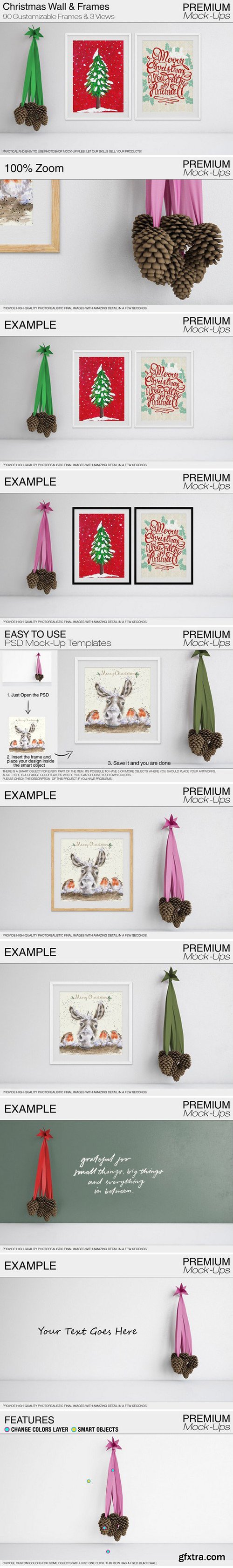 CM - Christmas Wall and Frames Mockup Set 2057789