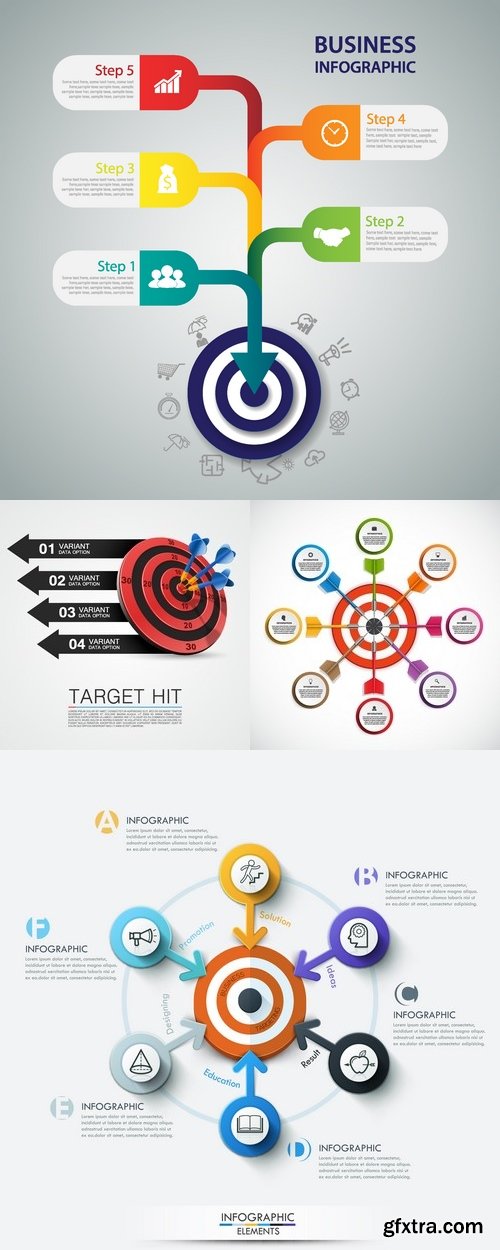 Vectors - Target Infographics Backgrounds 17