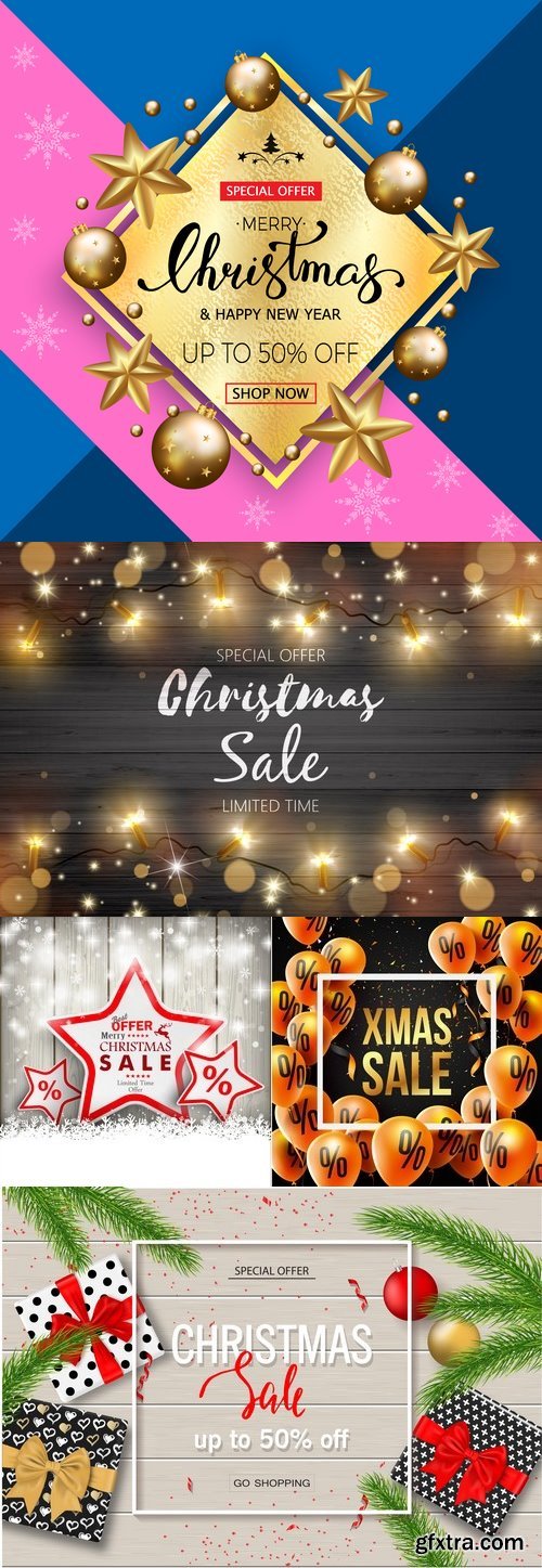 Vectors - Sale Christmas Backgrounds 14