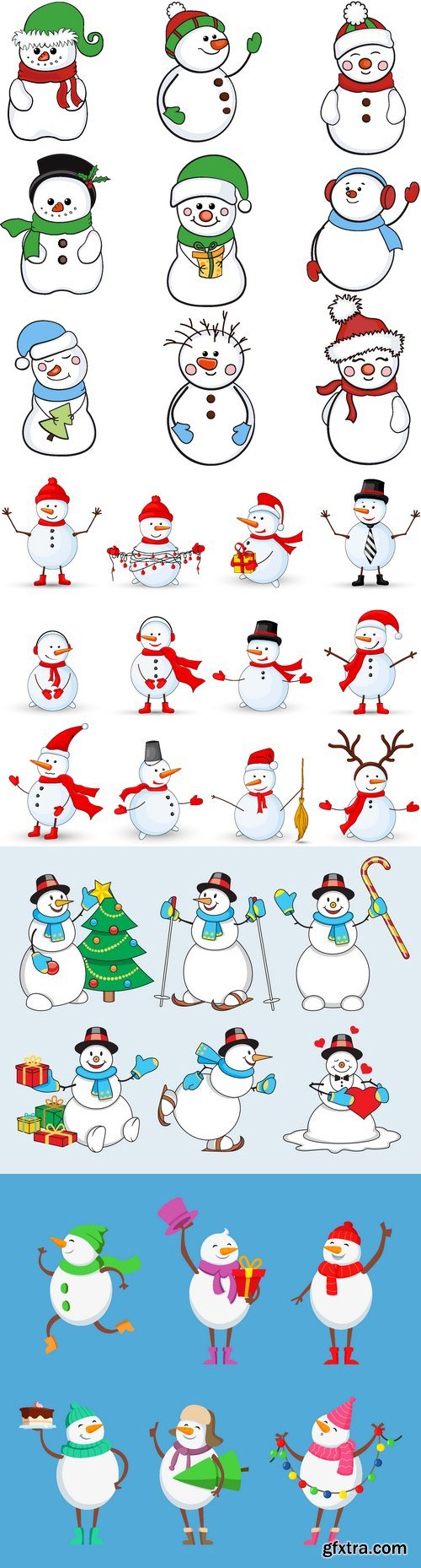 Vectors - Funny Cartoon Snowman 14