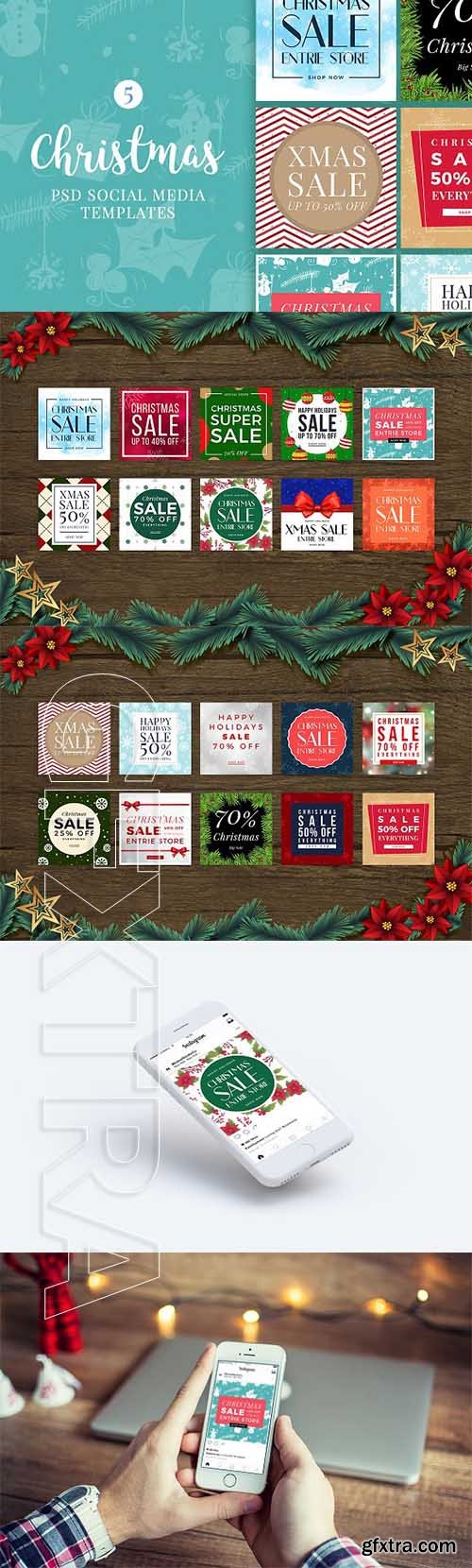 CreativeMarket - Christmas Social Media Banners V5 2111372