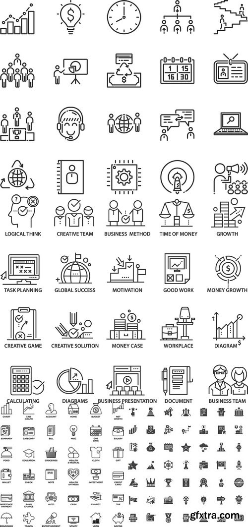 Vectors - Black Business Icons 22