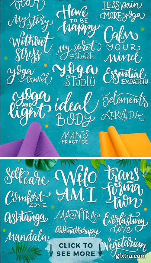 CM - Yoga Studio Lettering & Graphic Set 2053763