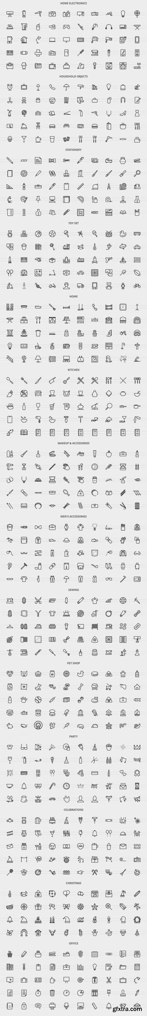 CM - 1340 Indoors Line Icons 2037465