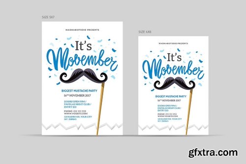 CreativeMarket Minimal Movember Flyer Template 1995491