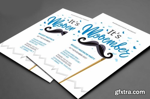 CreativeMarket Minimal Movember Flyer Template 1995491