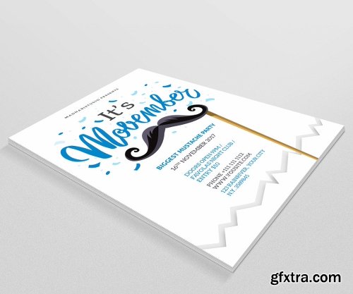 CreativeMarket Minimal Movember Flyer Template 1995491