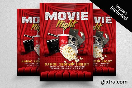 CreativeMarket Movie Night Cinema Flyer 2106001