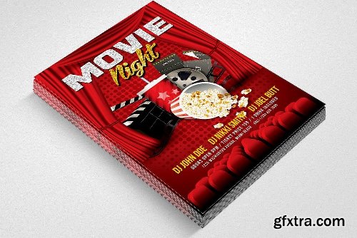 CreativeMarket Movie Night Cinema Flyer 2106001