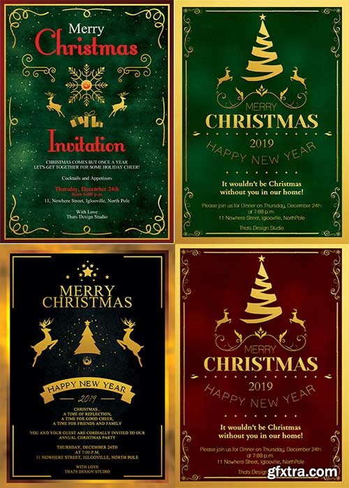 Christmas Invitation V1 4in1 Template