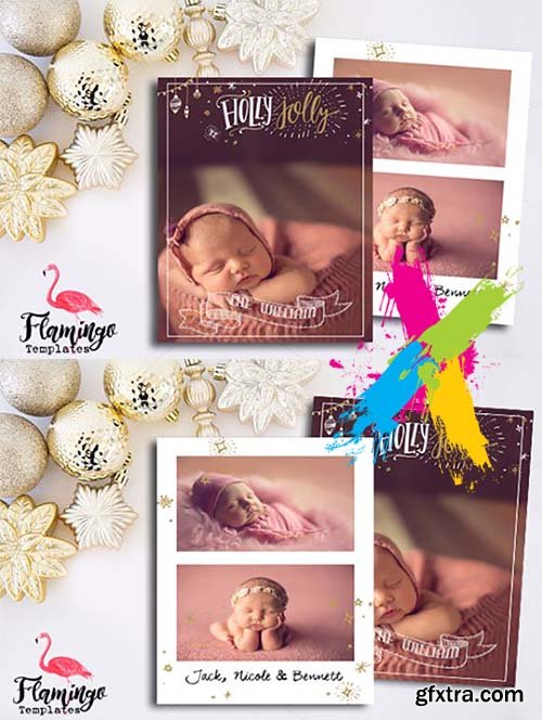 CreativeMarket - Photo Christmas Card Template 2110917