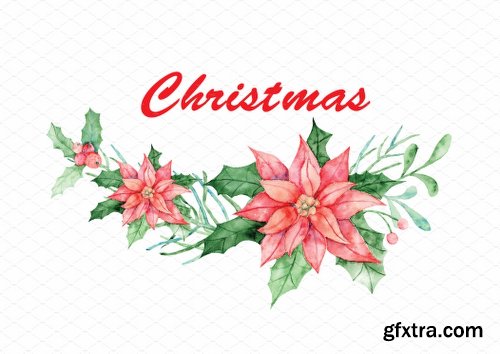 CreativeMarket Christmas Watercolours 2073143