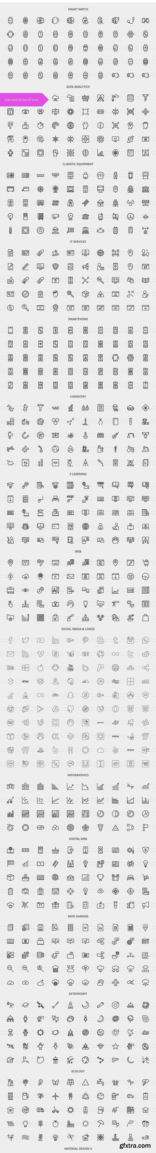 CM - 1440 Science & Technology Line Icons 2037734