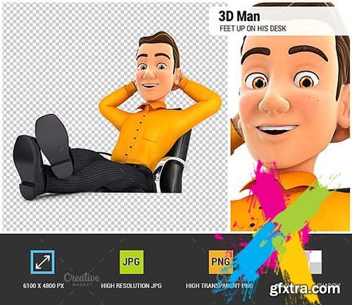 CreativeMarket - 3D Man Relaxing 2083969