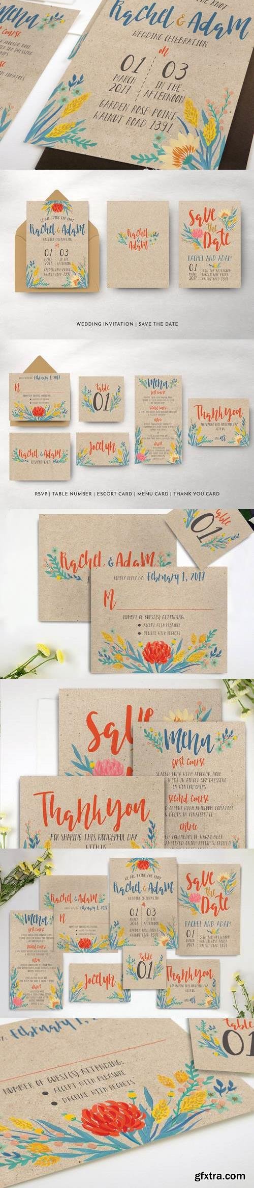 Summer Floral Wedding Invitation