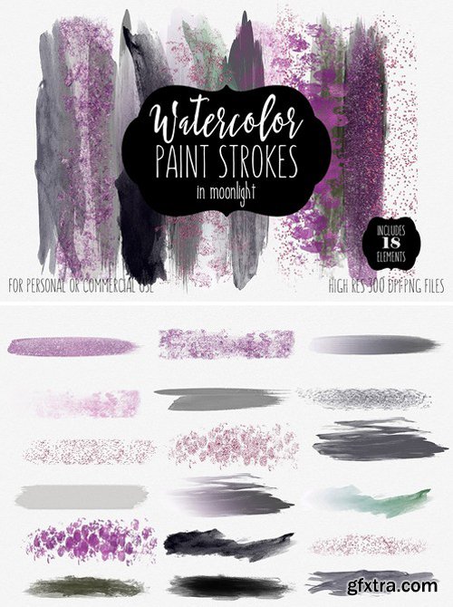 CM - Moonlight Watercolor Brush Strokes 2087321