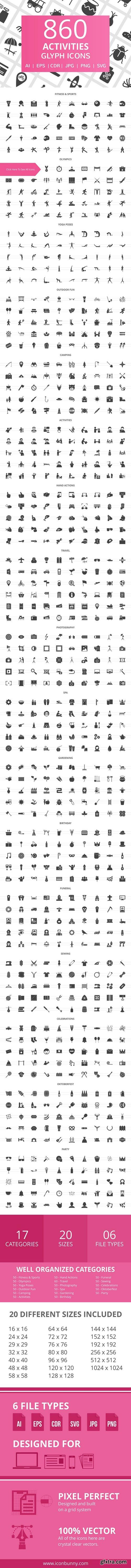 CM - 860 Activities Glyph Icons 2040811